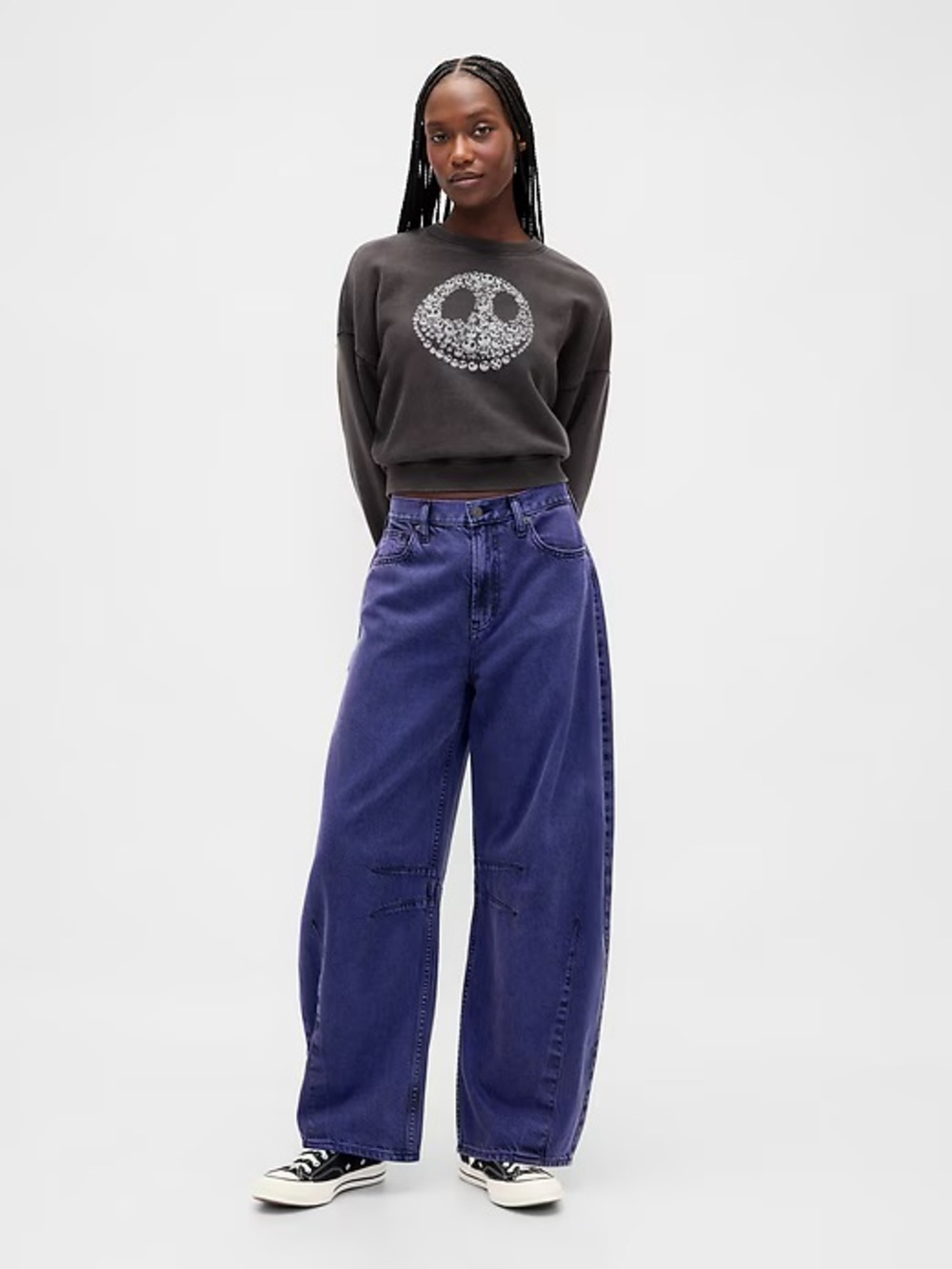Gap x Disney mid rise ultra soft barrel jeans